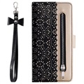 Lace Pattern Samsung Galaxy A70 Wallet Case - Black