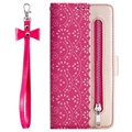 Lace Pattern Samsung Galaxy A70 Wallet Case - Hot Pink