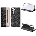 Lace Pattern Samsung Galaxy S22+ 5G Wallet Case - Black