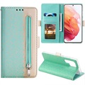 Lace Pattern Samsung Galaxy S22 Ultra 5G Wallet Case - Green