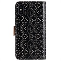 Lace Pattern iPhone X / iPhone XS Wallet Case - Black