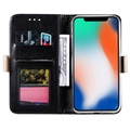 Lace Pattern iPhone X / iPhone XS Wallet Case - Black