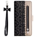 Lace Pattern iPhone 11 Wallet Case - Black