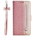 Lace Pattern iPhone 11 Wallet Case - Rose Gold
