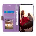 Lace Pattern iPhone 14 Pro Max Wallet Case - Purple