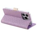 Lace Pattern iPhone 14 Pro Max Wallet Case - Purple