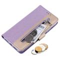 Lace Pattern iPhone 14 Pro Max Wallet Case - Purple