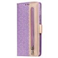 Lace Pattern iPhone 14 Wallet Case - Purple