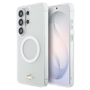 Samsung Galaxy S26 Ultra Lacoste Frosted Finish Gold Logo Hybrid Case - MagSafe Compatible - White