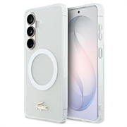 Samsung Galaxy S26 Lacoste Frosted Finish Gold Logo Hybrid Case - MagSafe Compatible - White