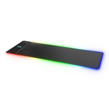 Large Anti-Slip RGB Keyboard/Mouse Pad with 15W Wireless Charger - Black