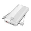 Ldnio PL1013 10000mAh Power Bank w. 3-in-1 Cable - White