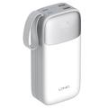 Ldnio PQ30 Power Bank with USB-C/Lightning Cables - 30000mAh - White