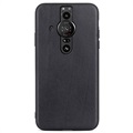 Sony Xperia Pro-I Leather Coated TPU Case - Black