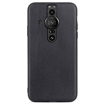 Sony Xperia Pro-I Leather Coated TPU Case - Black