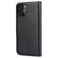 iPhone 12 mini Leather Wallet Case with Stand - Black