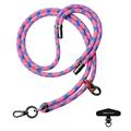 Leeu Design Striped Universal Crossbody Phone Lanyard - 160cm, 8mm - Hot Pink / Purple
