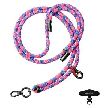 Leeu Design Striped Universal Crossbody Phone Lanyard - 160cm, 8mm - Hot Pink / Purple