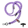 Leeu Design Striped Universal Crossbody Phone Lanyard - 160cm, 8mm - Purple
