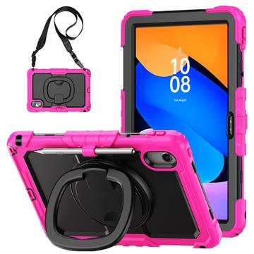 Lenovo Tab M11/Idea Tab Heavy Duty 360 Case with Hand Strap - Hot Pink