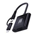 Lightning/Type-C Card Reader for TF/SD Cards - Black