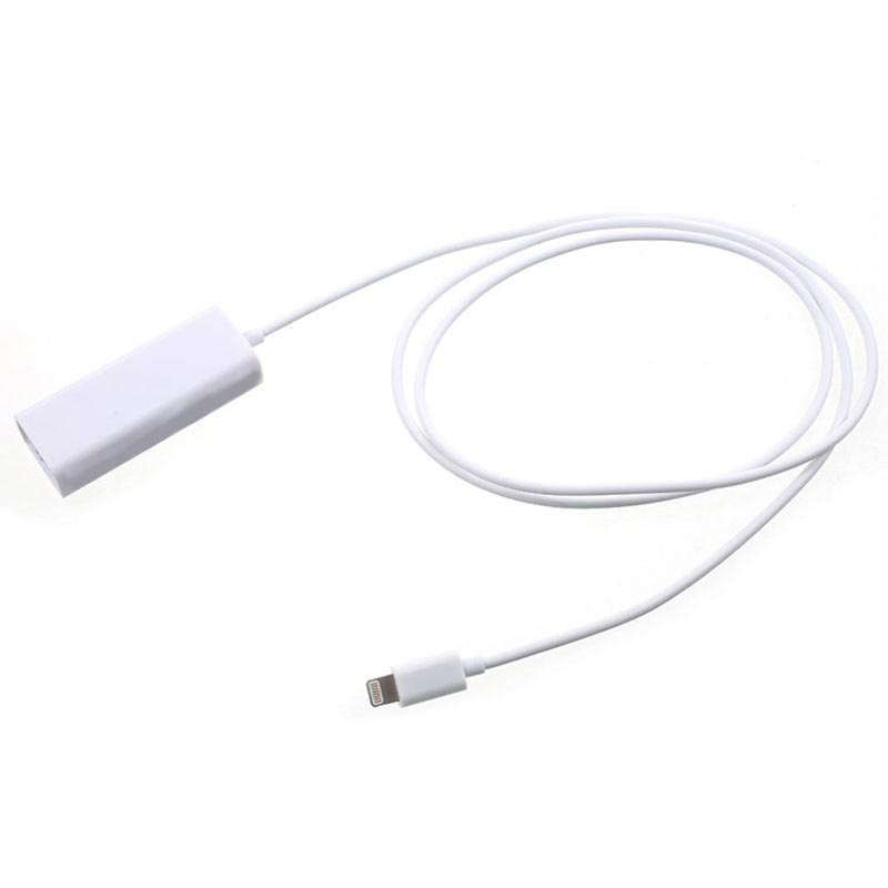 Lightning to RJ45 Ethernet LAN Wired Network Adapter White