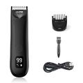 Lilipro Waterproof Electric Body Hair Trimmer with LED Display - Black