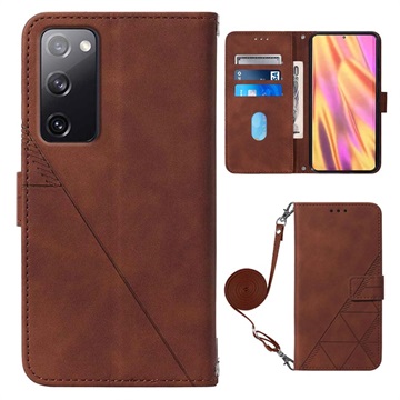 Line Series Samsung Galaxy S20 FE Wallet Case - Brown