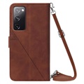 Line Series Samsung Galaxy S20 FE Wallet Case - Brown