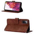 Line Series Samsung Galaxy S20 FE Wallet Case - Brown