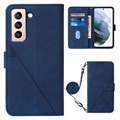 Line Series Samsung Galaxy S22 5G Wallet Case - Blue