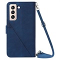 Line Series Samsung Galaxy S22 5G Wallet Case - Blue