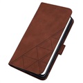 Line Series Samsung Galaxy S22 5G Wallet Case - Brown