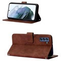 Line Series Samsung Galaxy S22 5G Wallet Case - Brown