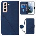 Line Series Samsung Galaxy S22+ 5G Wallet Case - Blue