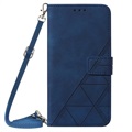 Line Series Samsung Galaxy S22 Ultra 5G Wallet Case - Blue