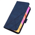 Line Series Samsung Galaxy S22 Ultra 5G Wallet Case - Blue