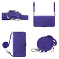 Line Series Samsung Galaxy S22 Ultra 5G Wallet Case - Purple