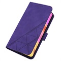 Line Series Samsung Galaxy S22 Ultra 5G Wallet Case - Purple