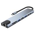 Lippa 8-in-1 87W USB-C Hub - PD, 4K - Grey