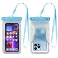 Liquid Glitter Universal IPX8 Waterproof Case - 7.2" - Blue