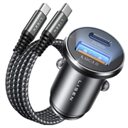 Lisen 51W Car Charger with USB-C Cable - Black
