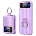 Luggage Series Samsung Galaxy Z Flip3 5G Case with Ring - Purple