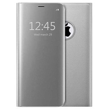 Luxury Series Mirror View iPhone 7 Plus / 8 Plus Flip Case - Silver