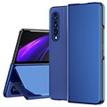 Luxury Series Mirror View Samsung Galaxy Z Fold3 5G Flip Case - Blue