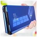 Luxury Mirror View Samsung Galaxy Z Fold2 5G Flip Case - Blue