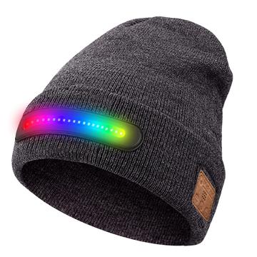 M1-BTD4 LED Beanie Hat with Bluetooth 5.4 & Stereo Speakers - Grey