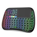 M9 Mini Wireless Keyboard with Touchpad and RGB Backlight - Black