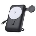 MP07 3-in-1 10000mAh Magnetic Power Bank with Built-In Cable and Stand - MagSafe Compatible - Black