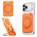 Magnetic Card Holder with Ring Kickstand - Orange